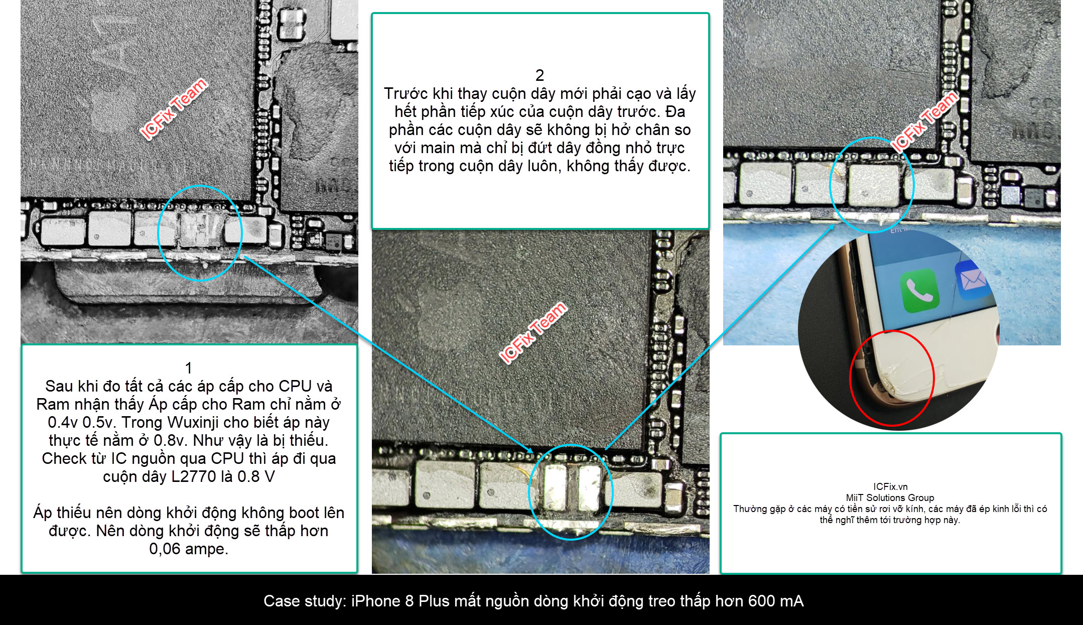 Sửa iPhone 8 Plus Mất Nguồn Do Áp Thứ Cấp 3