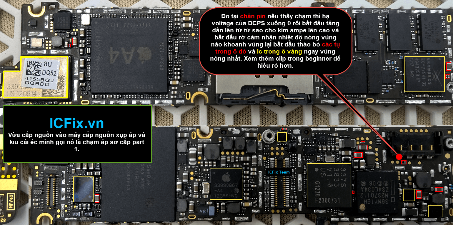 iPhone 4 đang xài sụp nguồn chạm Vbatt 2 iPhone 4 mất nguồn chạm Vbatt