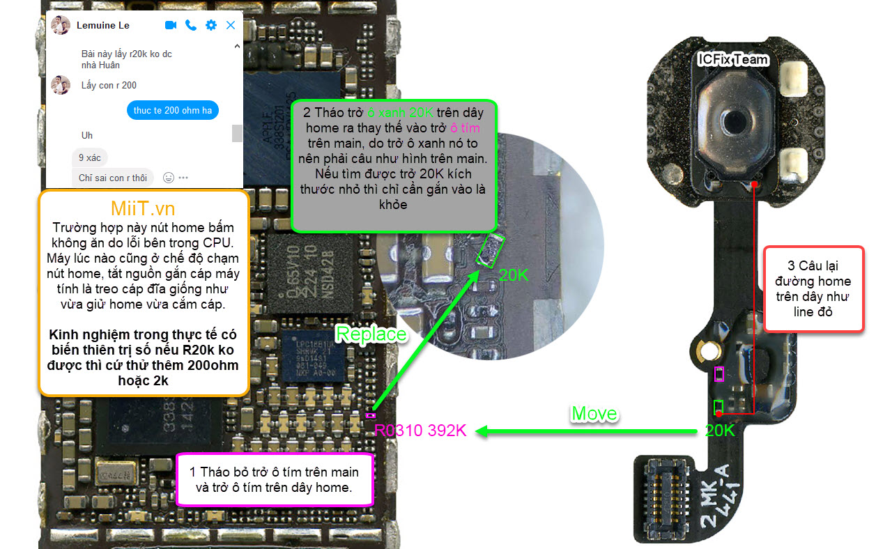 Sửa iPhone 6 Lỗi Nút Home 11 Home lỗi do CPU