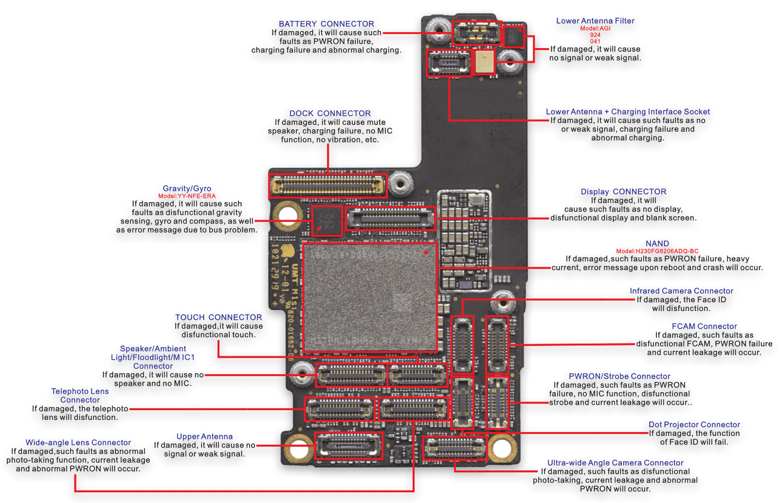 Tên và Chức Năng Linh Kiện iPhone 11 Pro 6 Linh Kiện iPhone 11 Pro Mặt Trên Main Trên