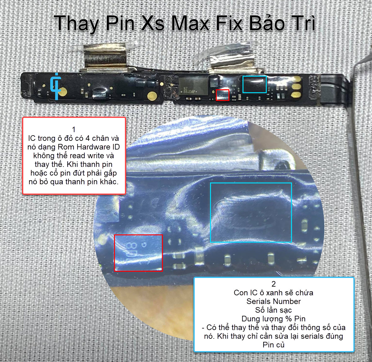 Thay Pin Xs Max Fix Lỗi Bảo Trì 3 Mạch Pin Xs Max
